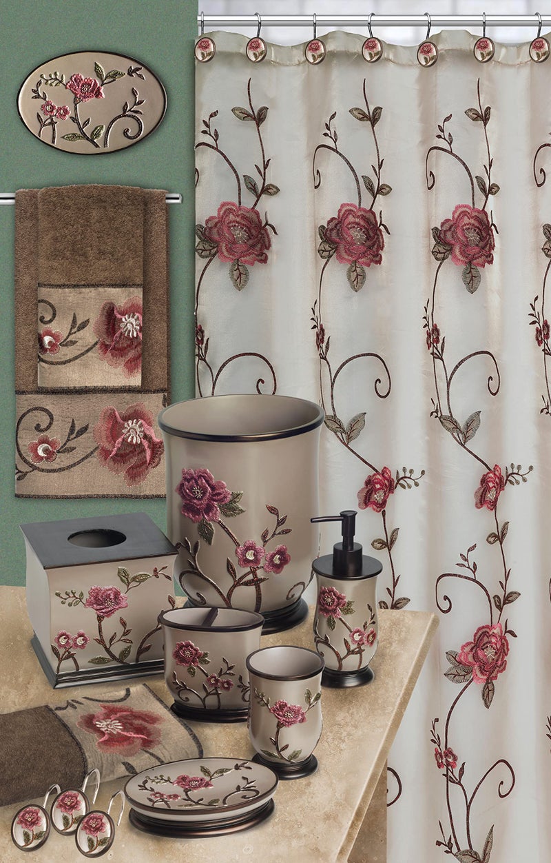 Popular Bath سلة نفايات الحمام الشهيرة، مجموعة لاريزا، تصميم وردي - Image 5